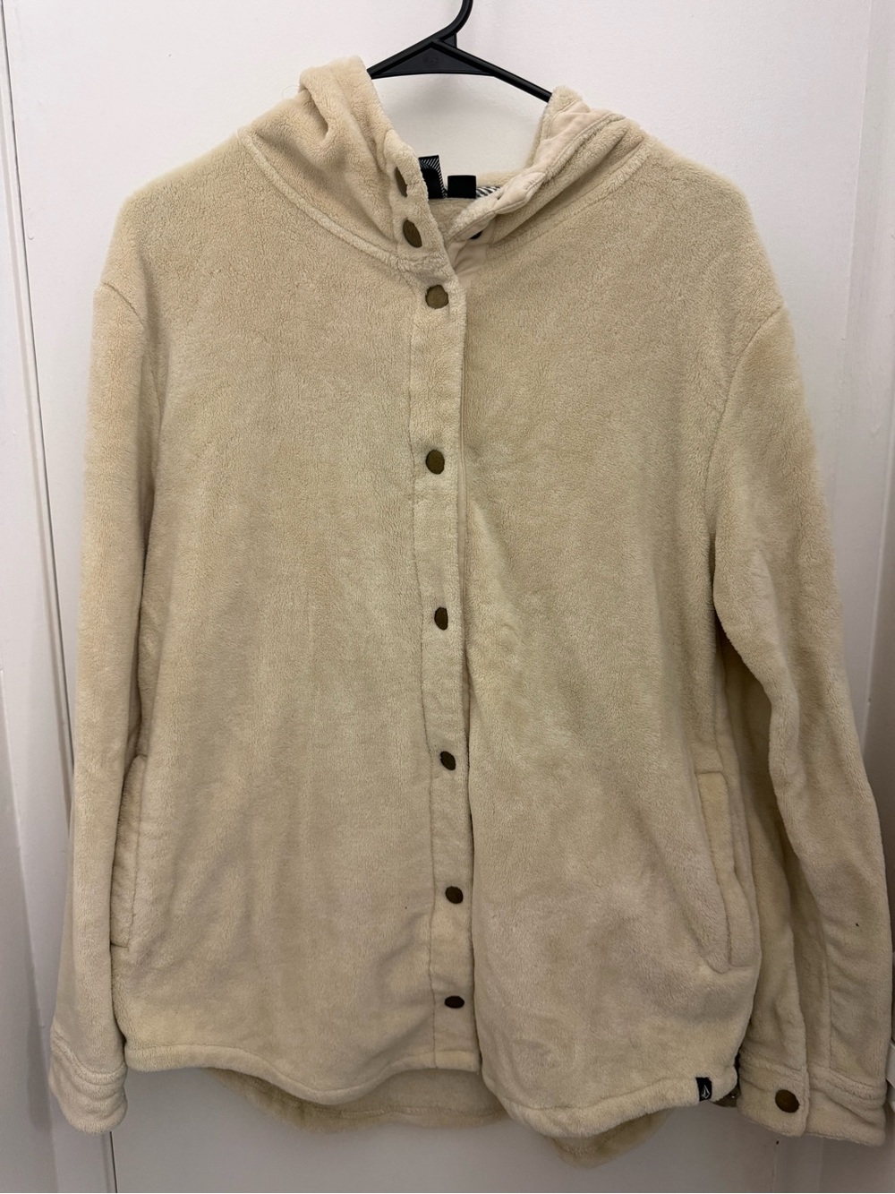 Volcom Cream Fleece Hooded Snap-Front Shacket